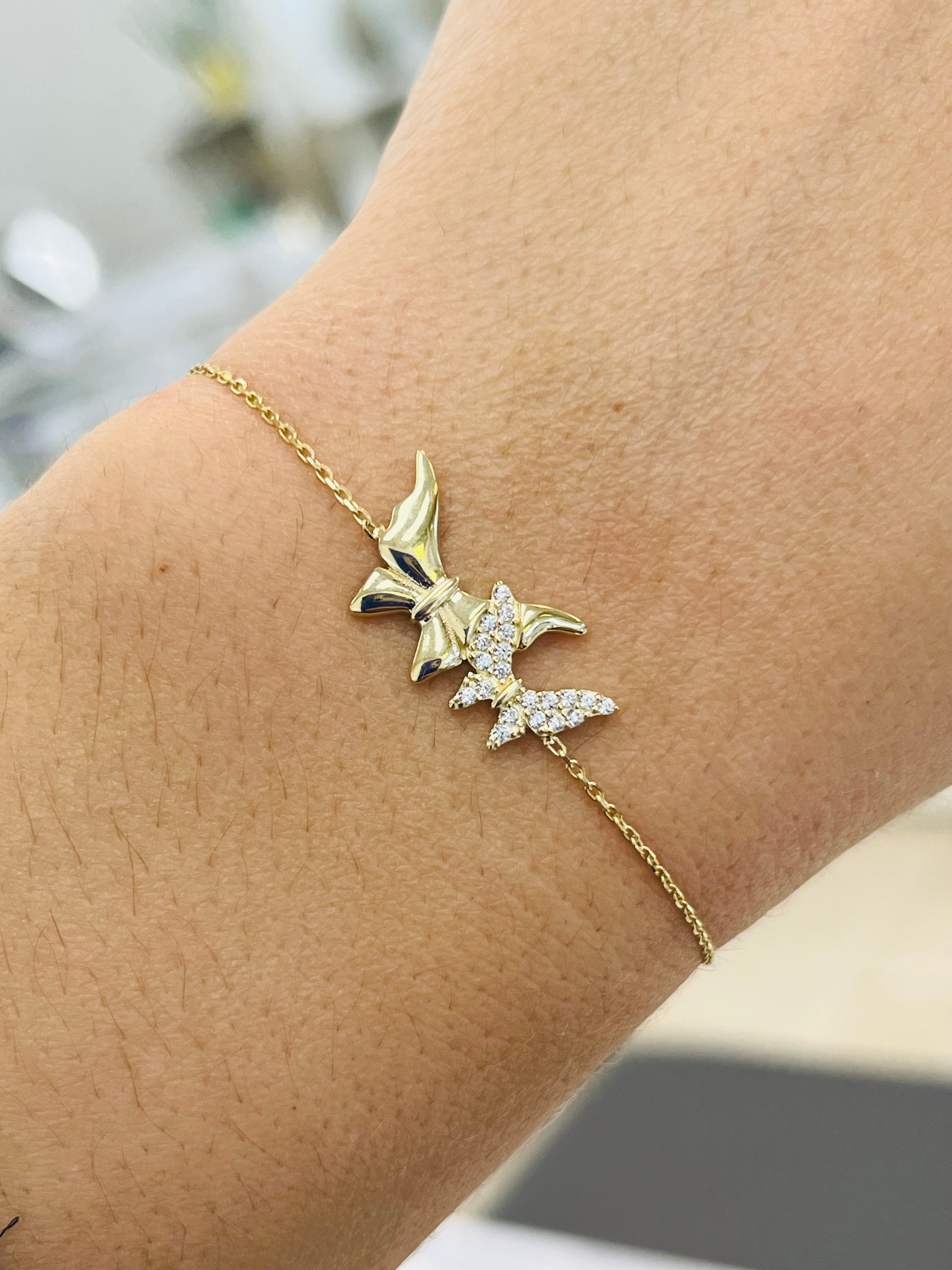 Pulsera de Dama Oro 10k Mariposa