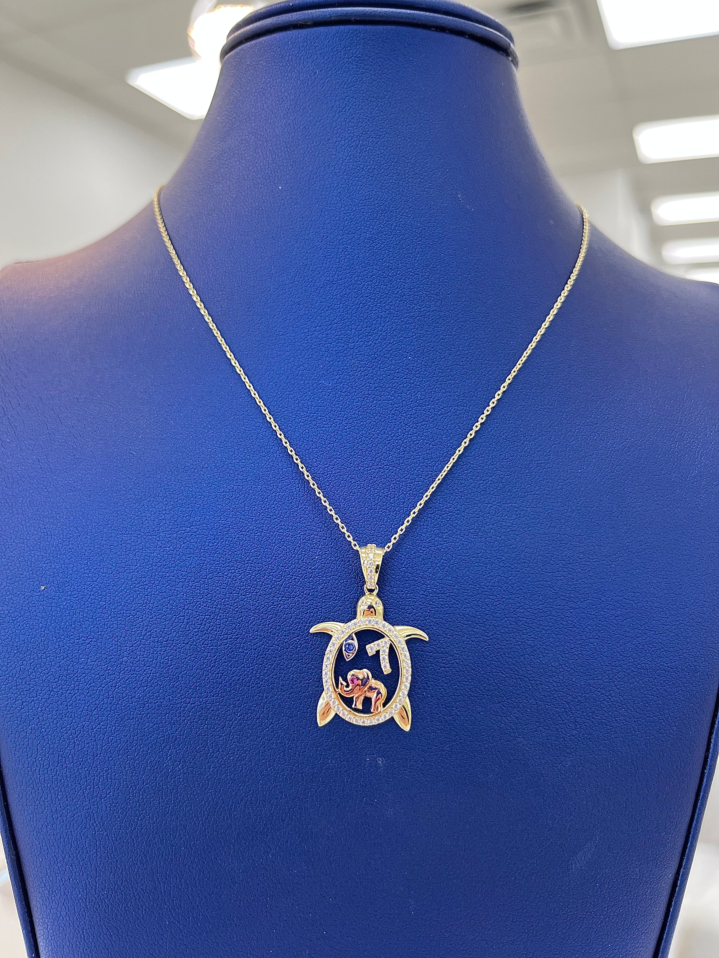 Cadenita de Oro 10k con Dije de Tortuga 20”