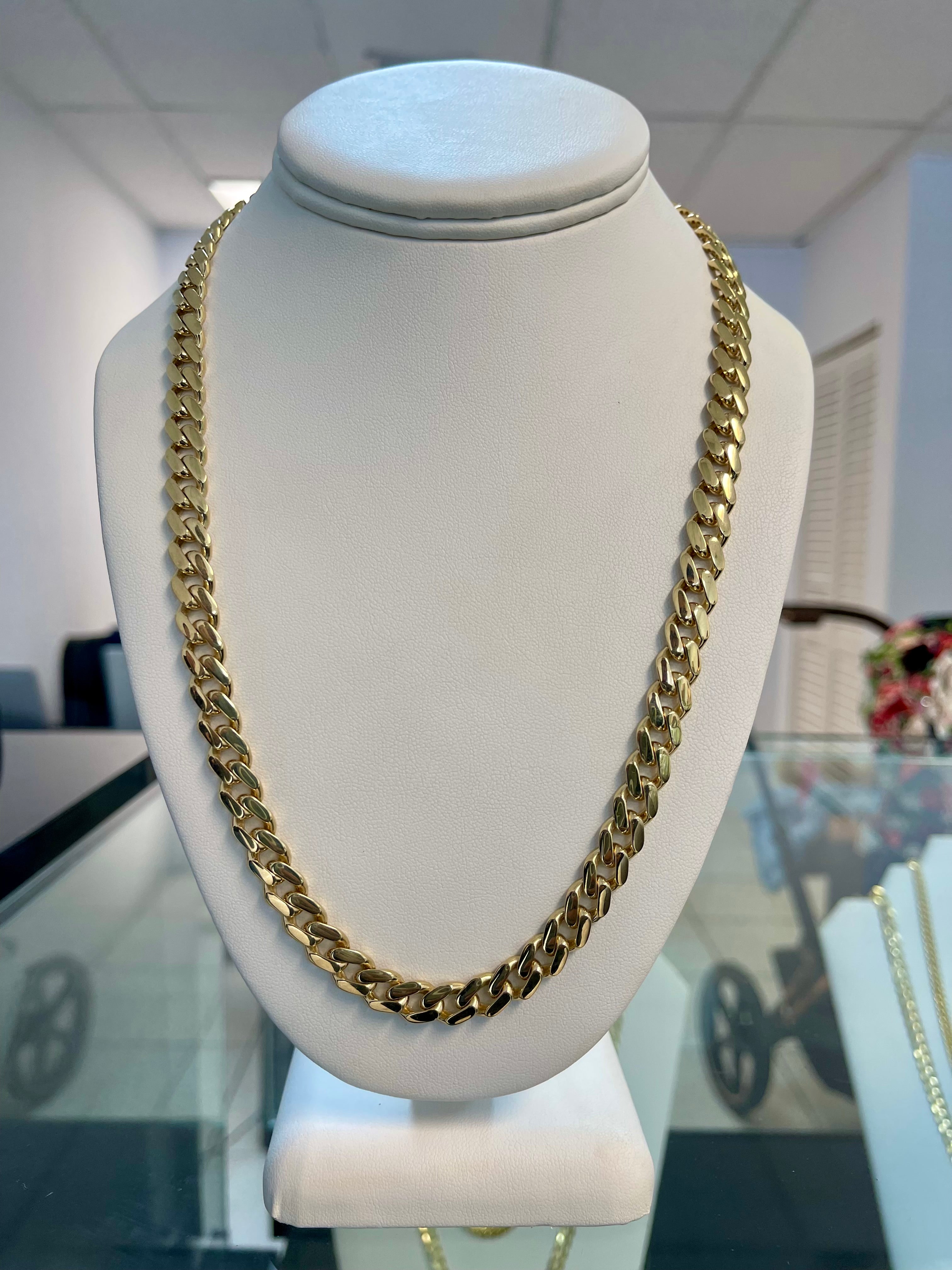 Cadena Mónaco 14k sólida