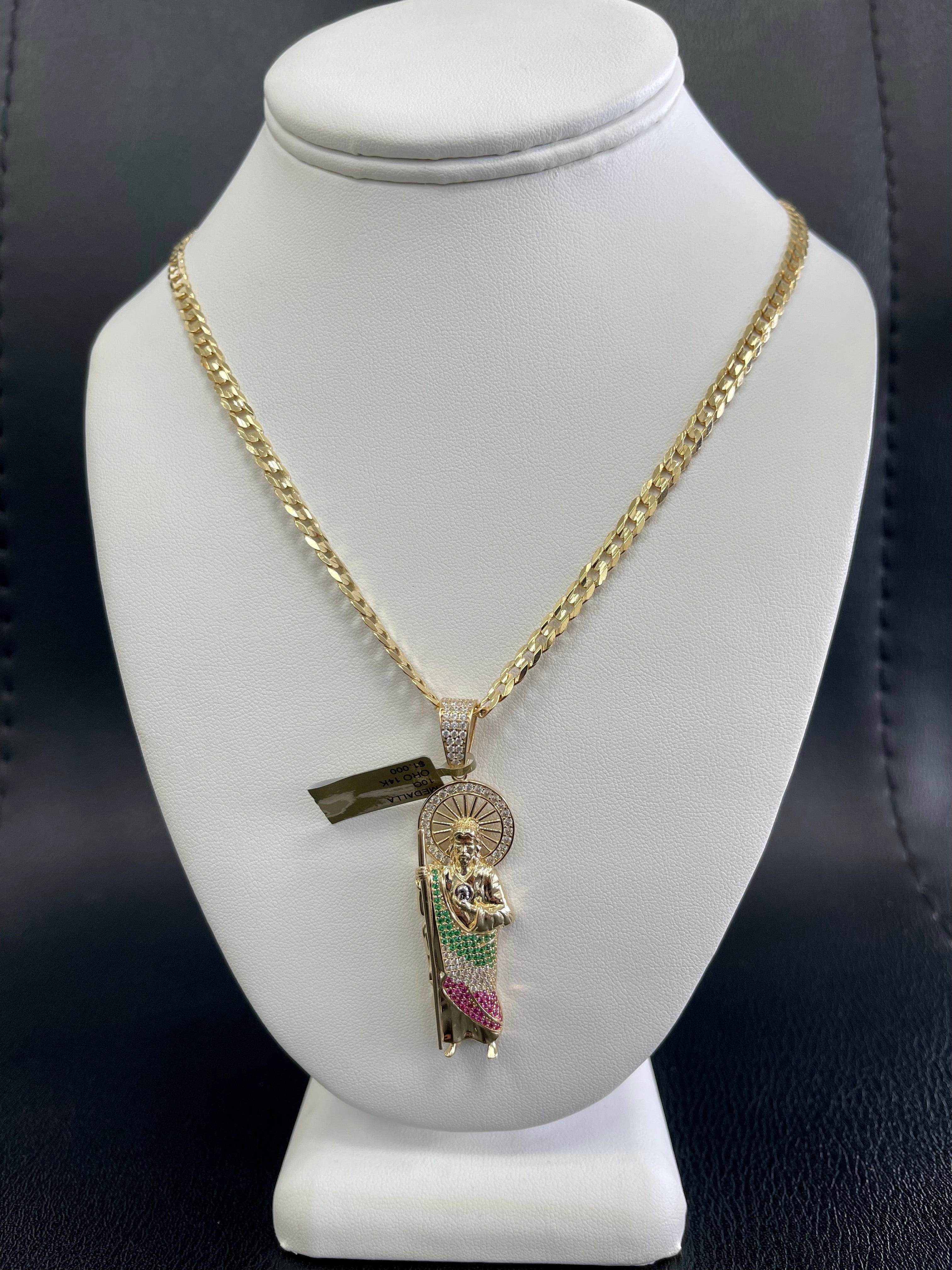 💎 Set Cadena san judas oro 14k 🇮🇹