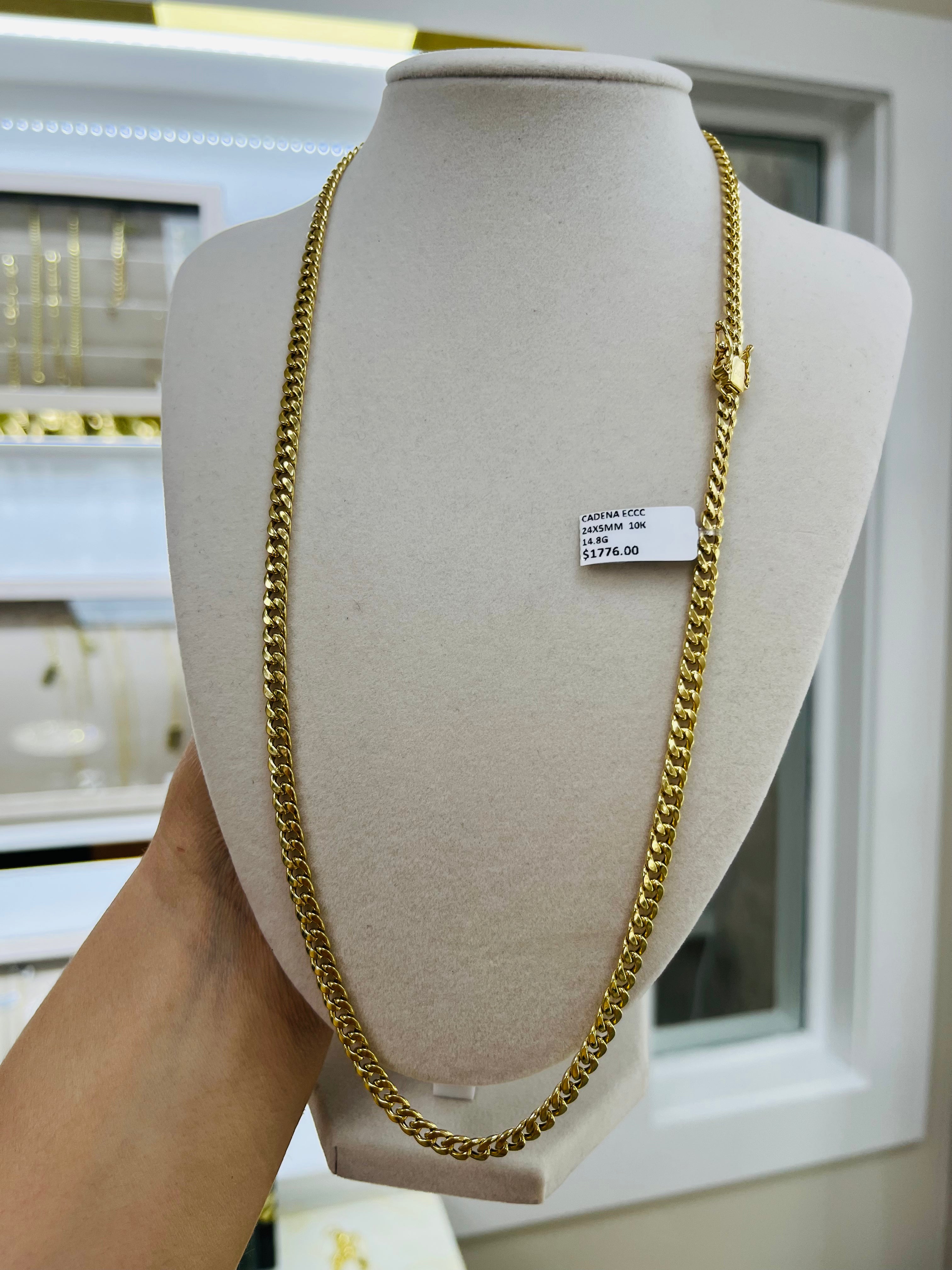 Cadena Hallow Oro 10k 24” 5mm