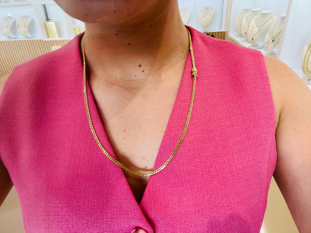 Cadena Sólida Italiana Pro 10k 24”x3