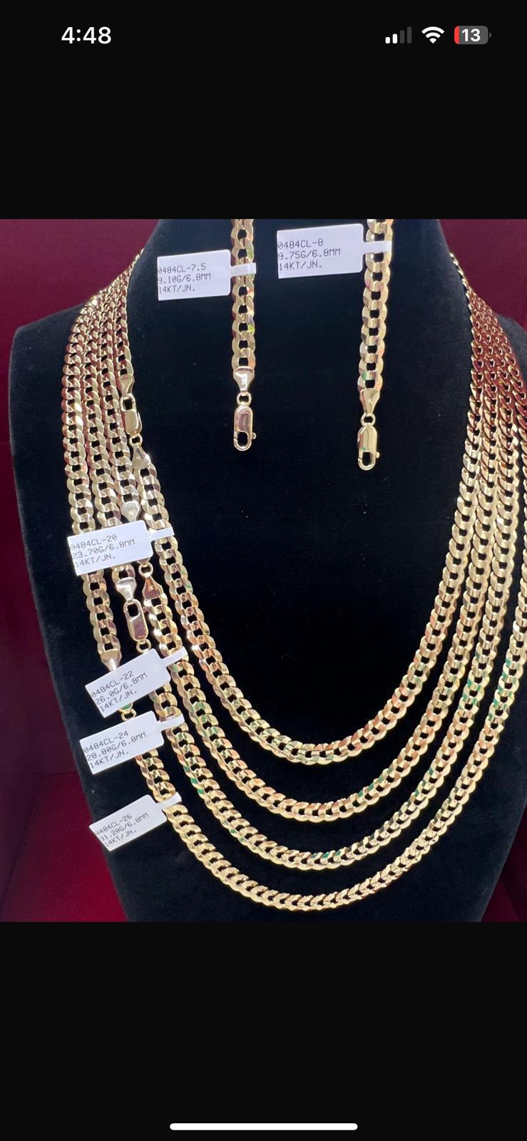 💎💎 Cadena martillada oro 10k 💎💎