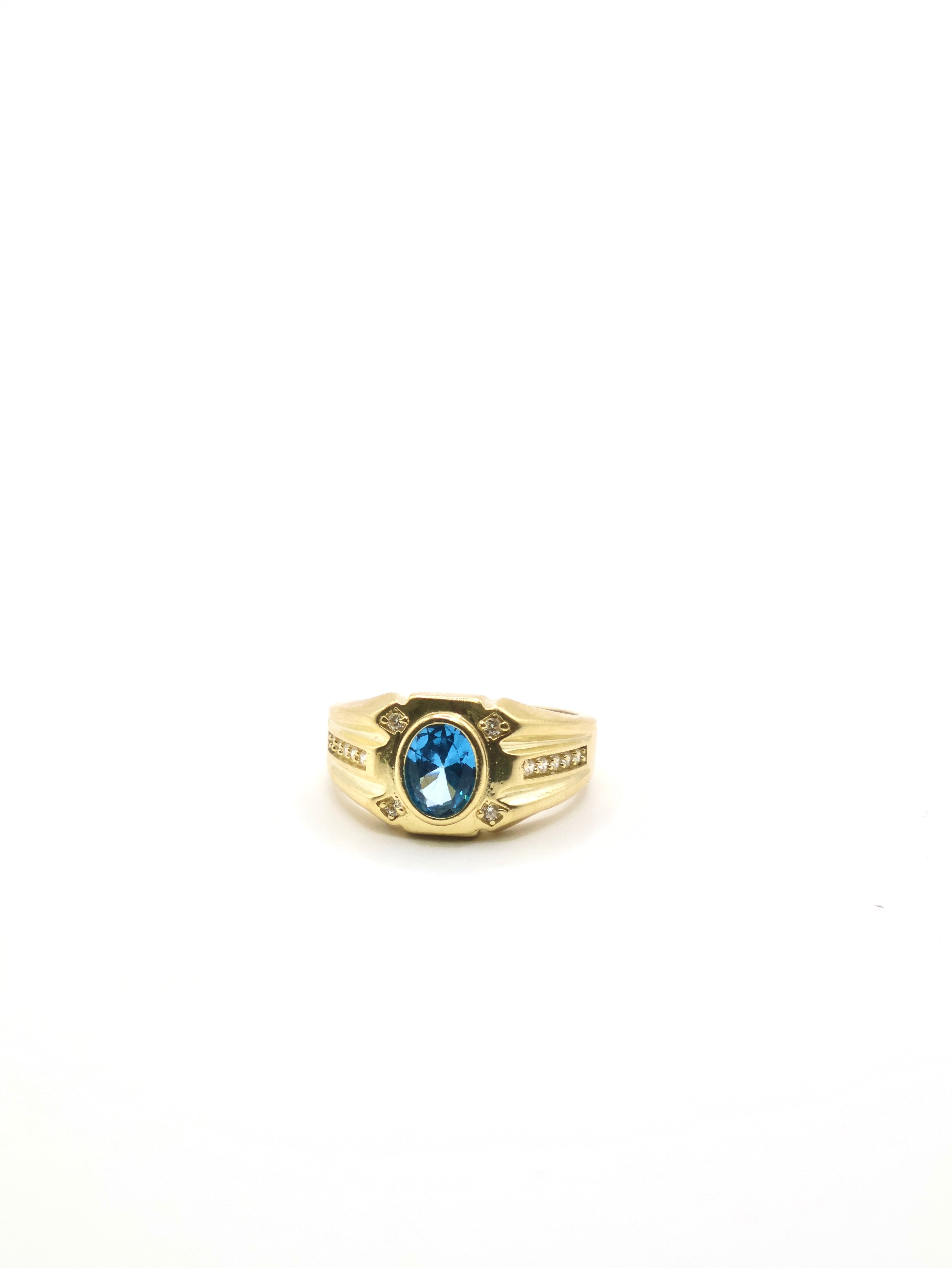 Anillo Pierda Azul Claro - 10K