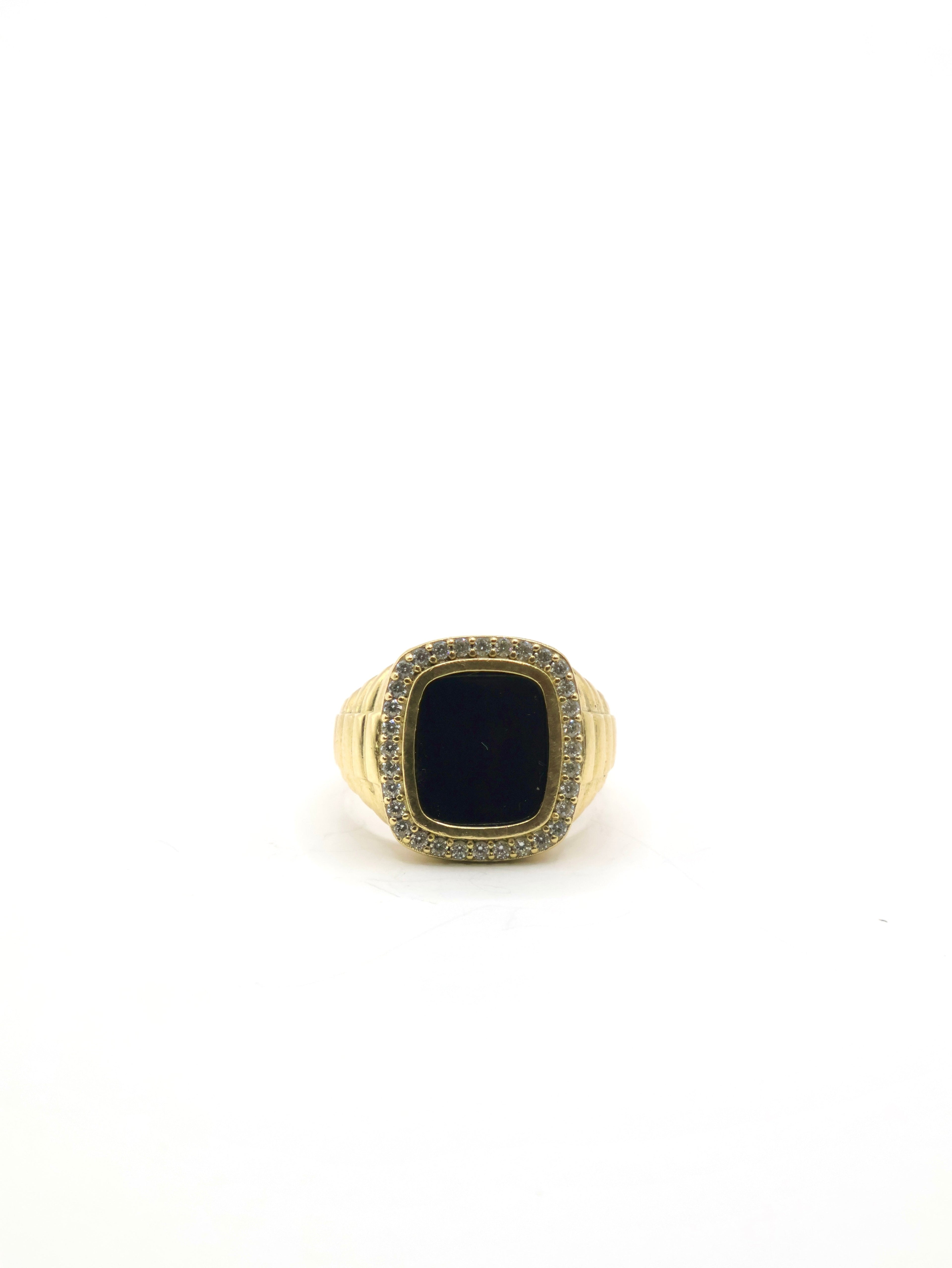 Anillo Pierda Negra - 10K
