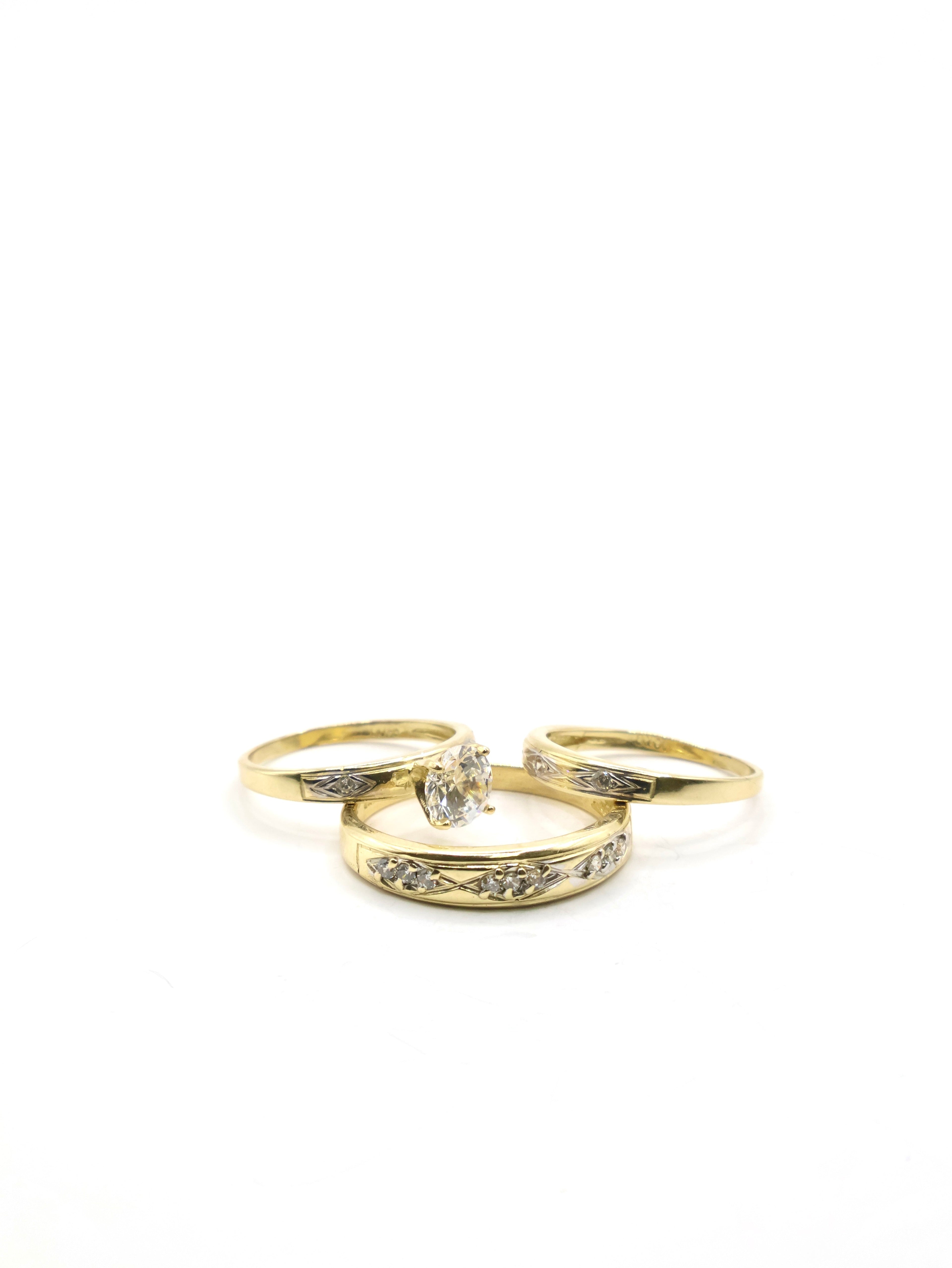 Anillo Trio Rombos - 10K