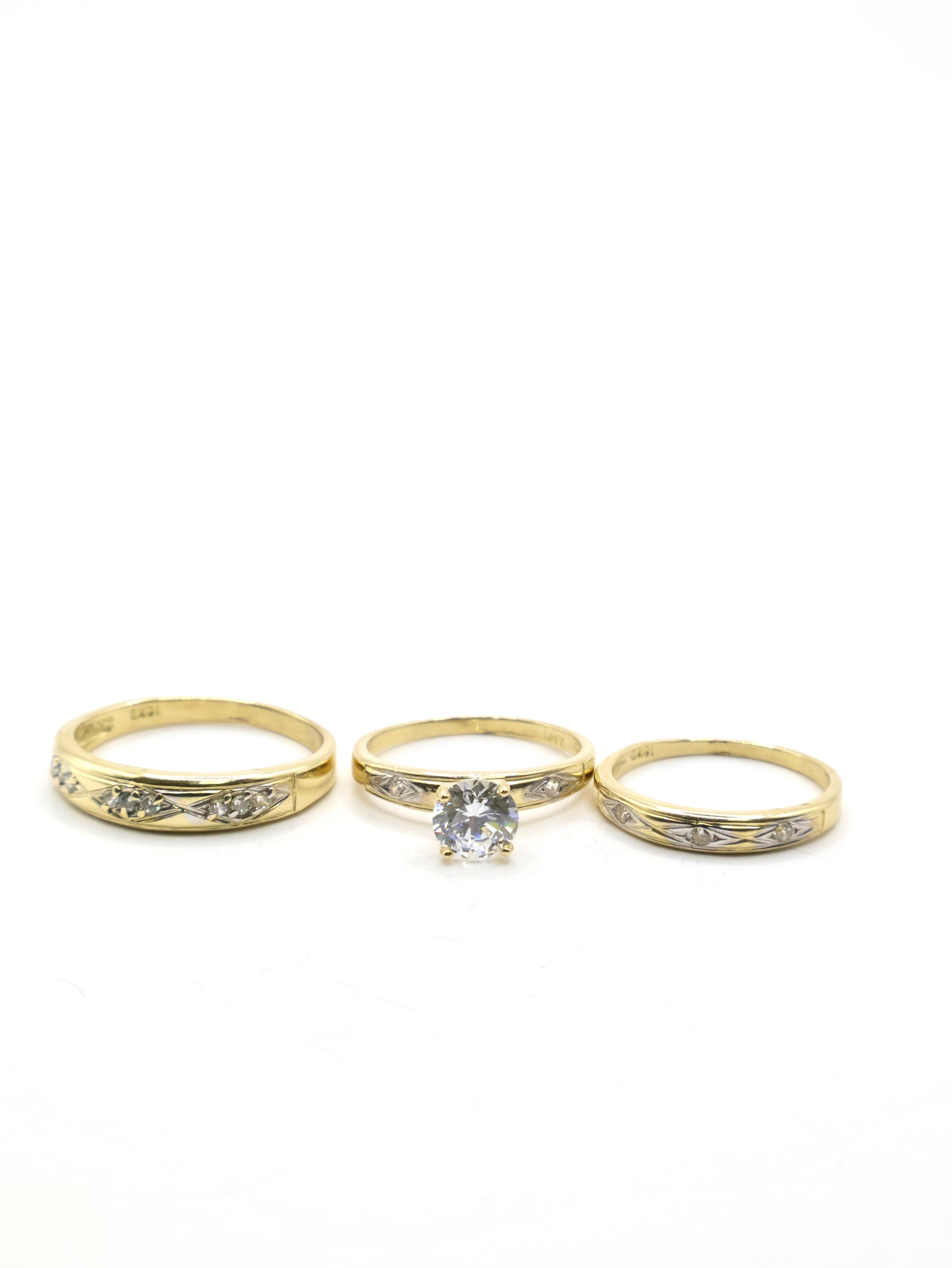 Anillo Trio Rombos - 10K