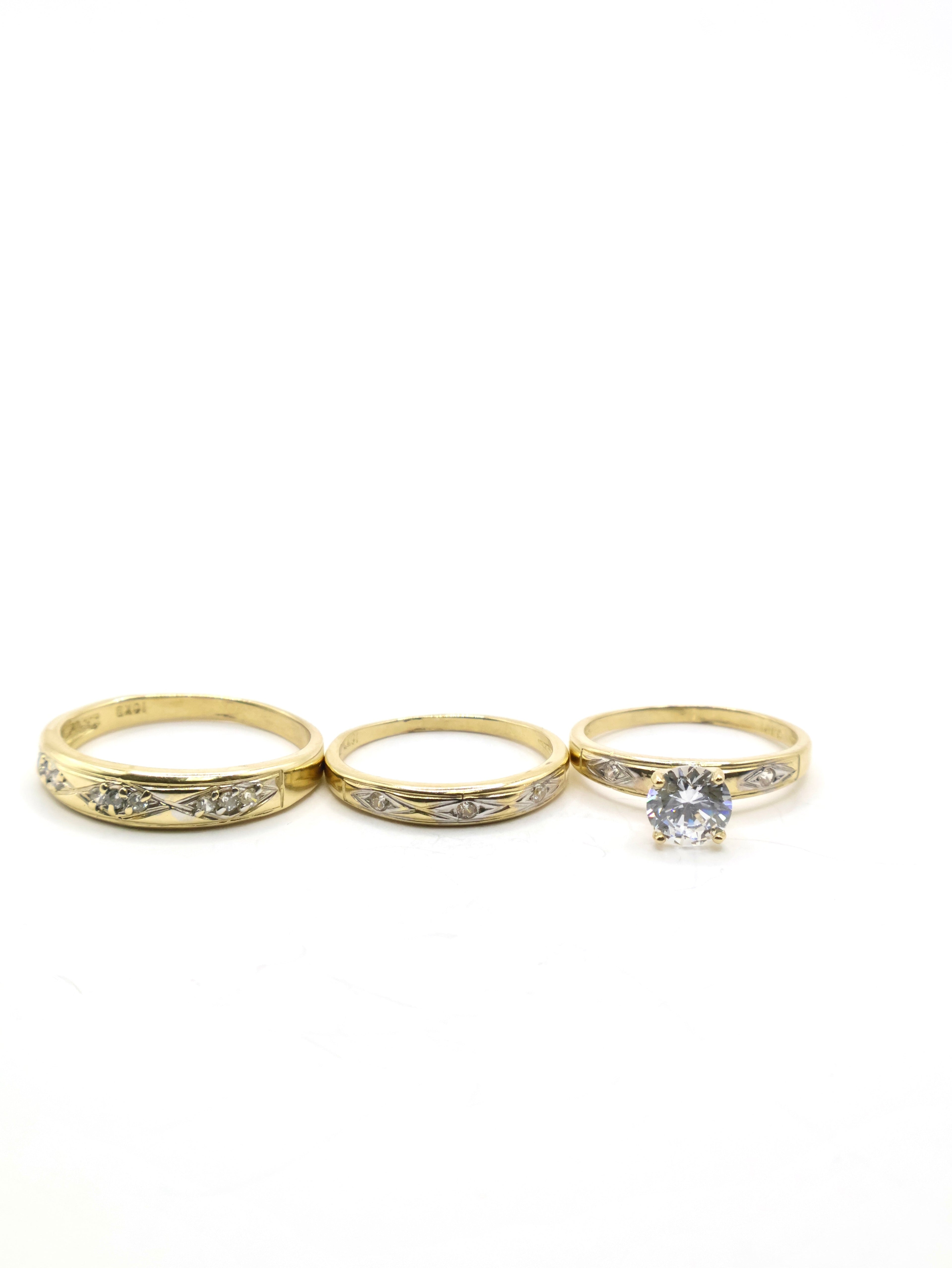 Anillo Trio Rombos - 10K